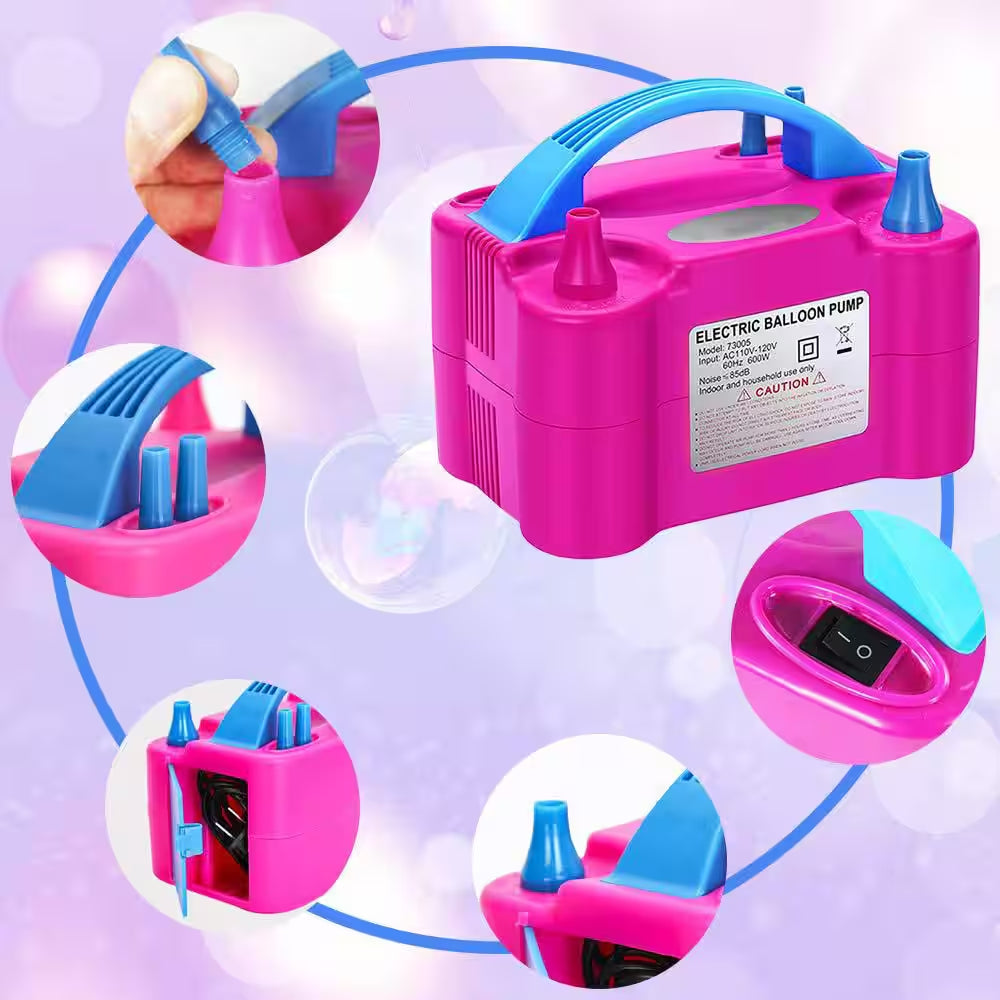 Electric Balloon Pump 110V 600W Air Blower Inflator for Party Decorations with Garland Arch Kit and Accessories