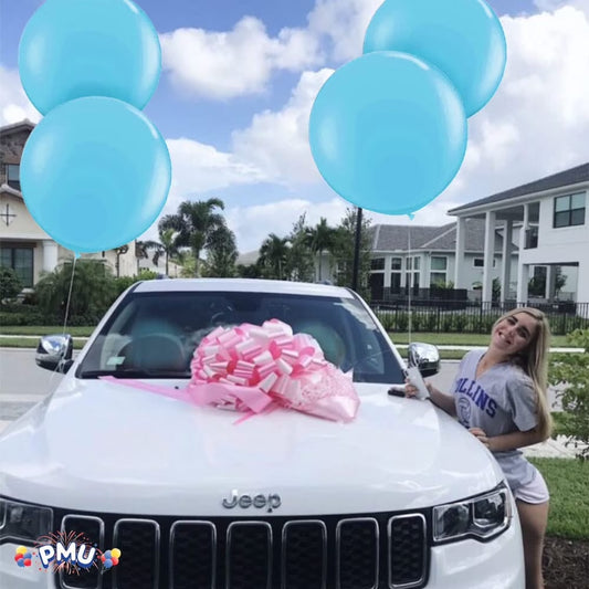 Premium Latex Balloons - Jumbo Size Balloons for Birthdays, Wedding Parties, Baby Shower, Indoor & Outdoor Party Events & Decoration Supplies - Made in USA, 36 Inch Azure Blue, Pkg/12