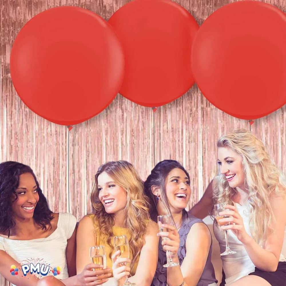 Premium Latex Balloons - Jumbo Size Balloons for Birthdays, Wedding Parties, Baby Shower, Indoor & Outdoor Party Events & Decoration Supplies - Made in USA, 36 Inch Ruby Red, Pkg/2