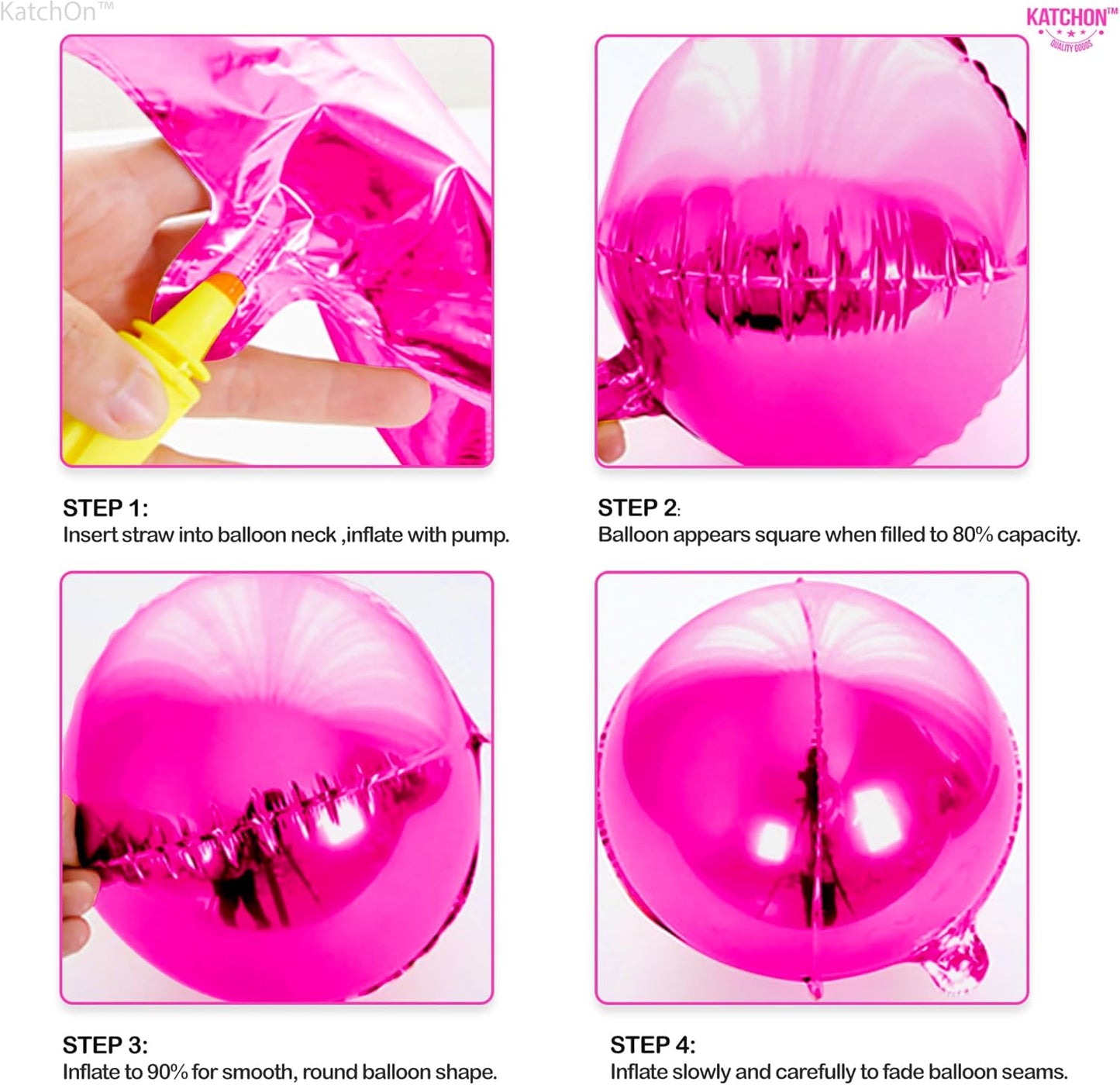 , Big Hot Pink Balloons - 22 Inch Pack of 6 | Hot Pink Foil Balloon for Pink Birthday Decorations, Pink Party Decorations, Gender Reveal | Metallic Balloons for Baby Shower, Bridal