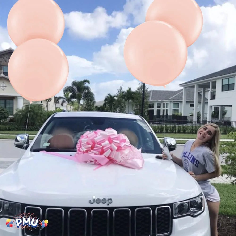 Premium Latex Balloons - Jumbo Size Balloons for Birthdays, Wedding Parties, Baby Shower, Indoor & Outdoor Party Events & Decoration Supplies - Made in USA, 36 Inch Pearl Light Pink, Pkg/4