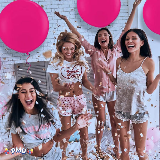Premium Latex Balloons - Jumbo Size Balloons for Birthdays, Wedding Parties, Baby Shower, Indoor & Outdoor Party Events & Decoration Supplies - Made in USA, 36 Inch Hot Pink, Pkg/6