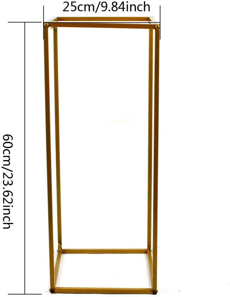 4/10 Pcs Gold Wedding Flower Stand Metal Vase Column Stand Geometric Centerpiece Vase (Style1)