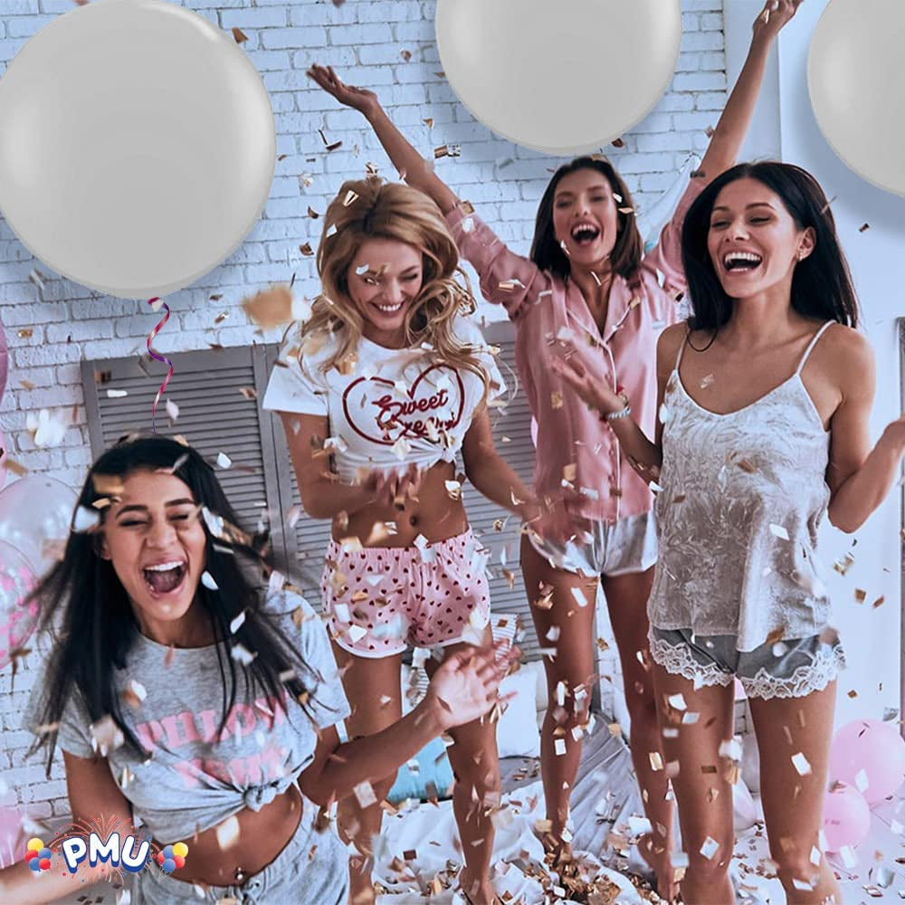 Premium Latex Balloons - Jumbo Size Balloons for Birthdays, Wedding Parties, Baby Shower, Indoor & Outdoor Party Events & Decoration Supplies - Made in USA, 36 Inch Silver, Pkg/4