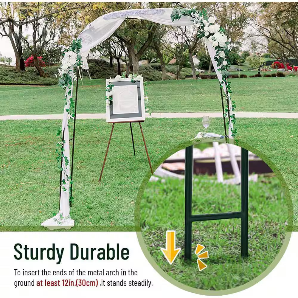 94 In. Metal Garden Arbors Trellis for Climbing Plant Outdoor Wedding Christmas Party Decoration Green