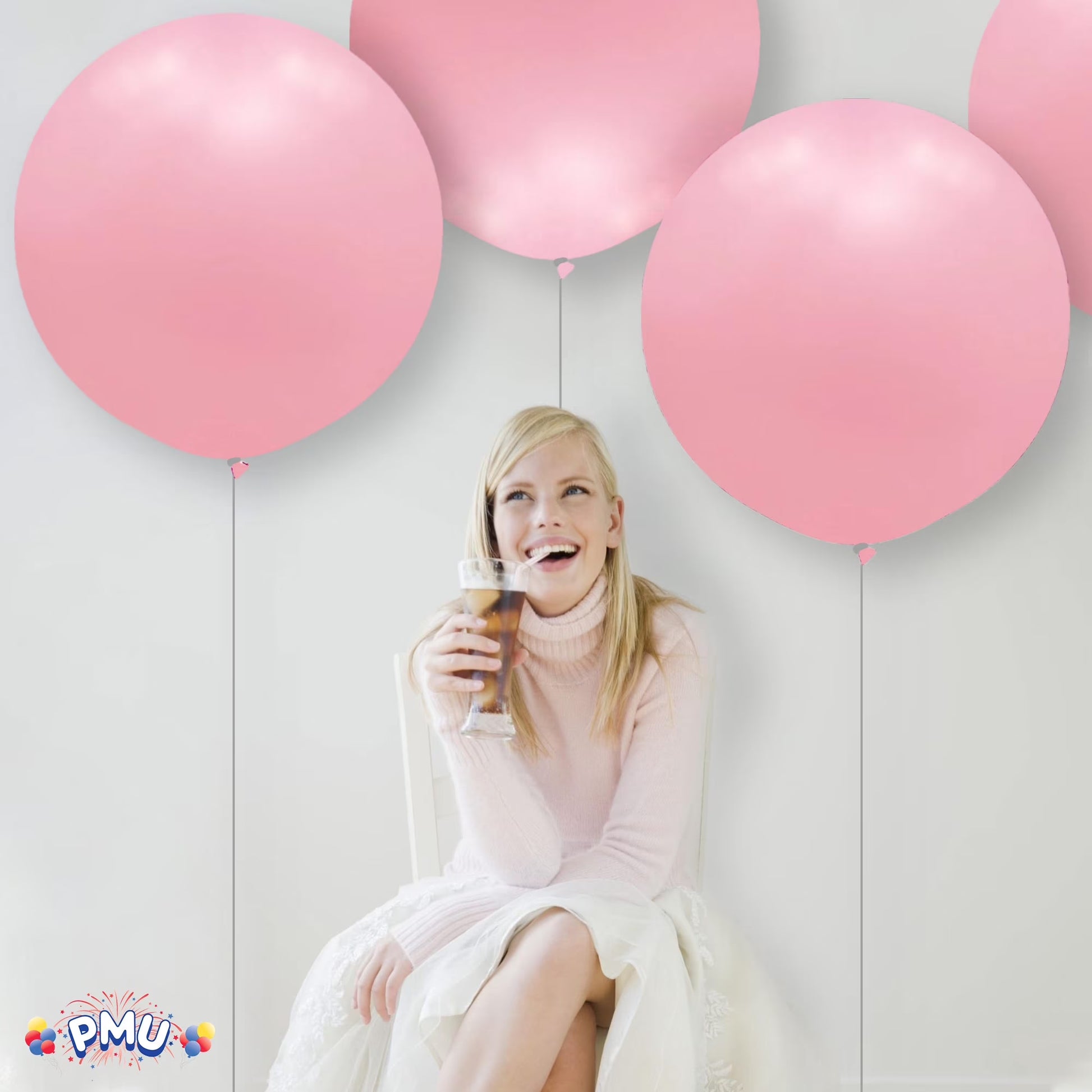Premium Latex Balloons - Jumbo Size Balloons for Birthdays, Wedding Parties, Baby Shower, Indoor & Outdoor Party Events & Decoration Supplies - Made in USA, 36 Inch Neon Bubble Gum Pink, Pkg/6