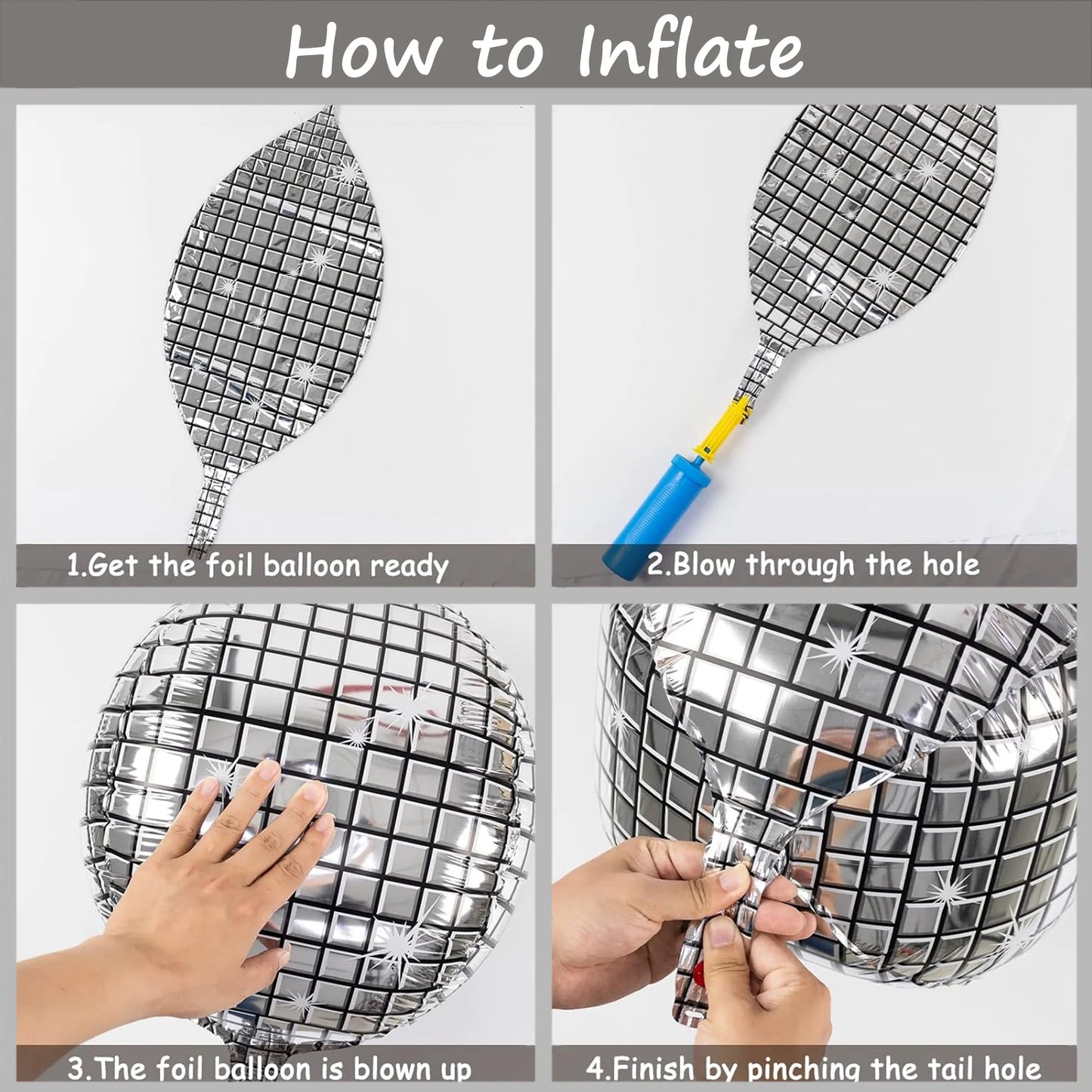 Disco Foil Balloons, Silver Themed Bachelorette Party, Birthday Party Decoration (18Pcs)