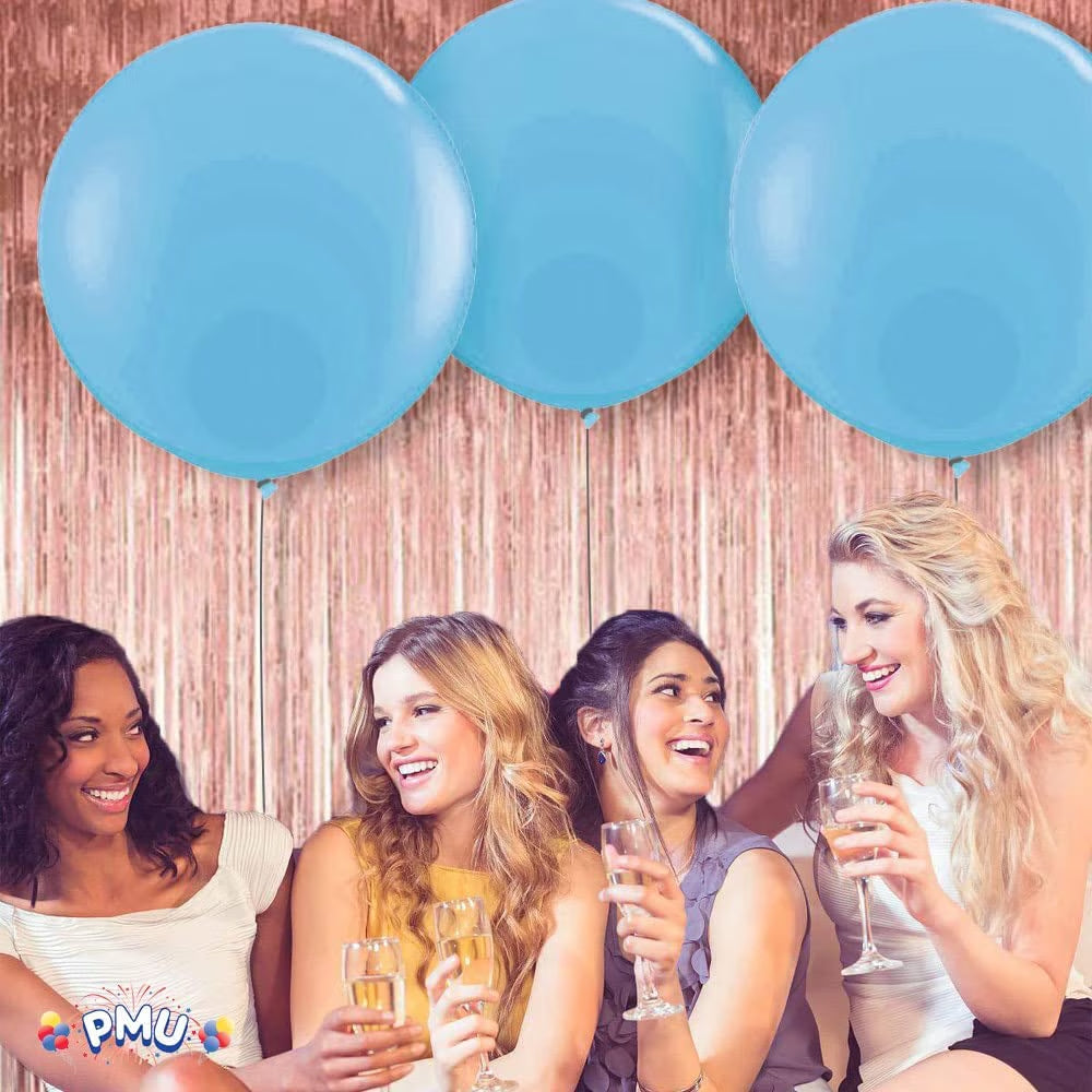Premium Latex Balloons - Jumbo Size Balloons for Birthdays, Wedding Parties, Baby Shower, Indoor & Outdoor Party Events & Decoration Supplies - Made in USA, 36 Inch Azure Blue, Pkg/12