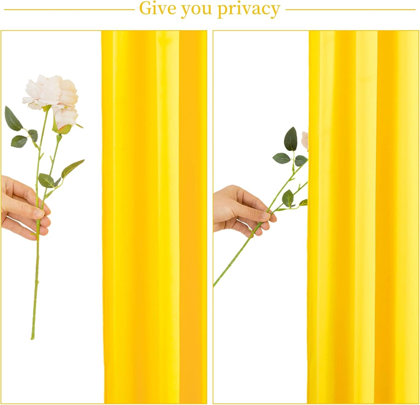 10Ft X 7Ft Yellow Backdrop Curtain for Parties Yellow Wrinkle Free Backdrop Drapes Panels for Birthday Party Baby Shower Wedding Photo Photography Polyester Fabric Background Decoration