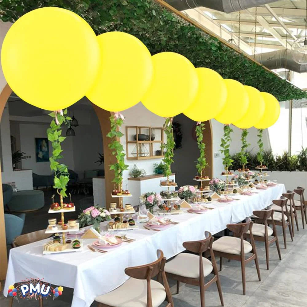 Premium Latex Balloons - Jumbo Size Balloons for Birthdays, Wedding Parties, Baby Shower, Indoor & Outdoor Party Events & Decoration Supplies - Made in USA, 36 Inch Canary Yellow, Pkg/12