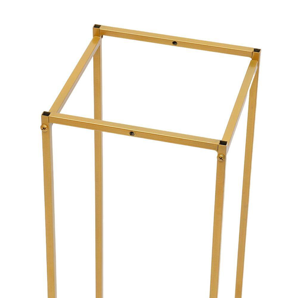 27.56 In. X 10.23 In. Set of 3 Metal Square Gold Wedding Backdrop Grande Vinyl Arbor
