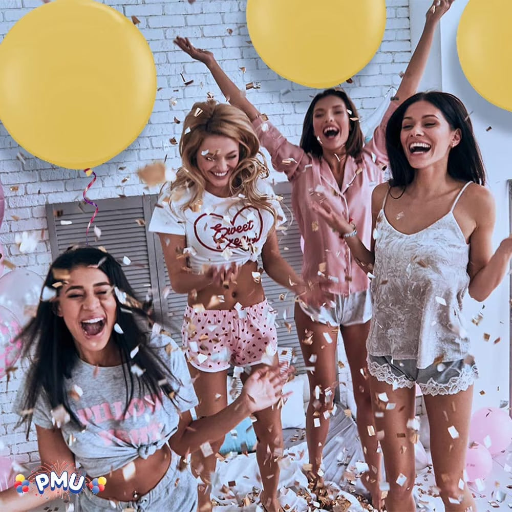 Premium Latex Balloons - Jumbo Size Balloons for Birthdays, Wedding Parties, Baby Shower, Indoor & Outdoor Party Events & Decoration Supplies - Made in USA, 36 Inch Metallic Gold, Pkg/12
