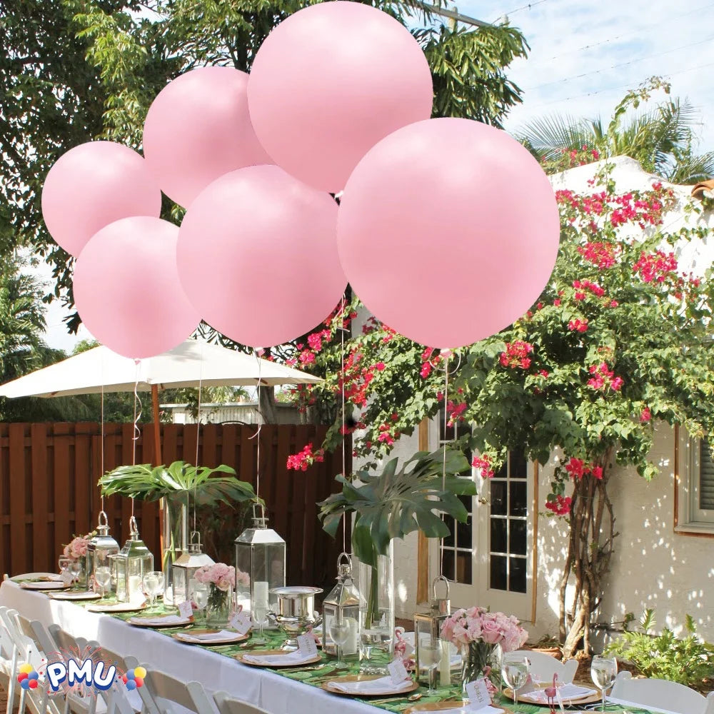 Premium Latex Balloons - Jumbo Size Balloons for Birthdays, Wedding Parties, Baby Shower, Indoor & Outdoor Party Events & Decoration Supplies - Made in USA, 36 Inch Neon Bubble Gum Pink, Pkg/6