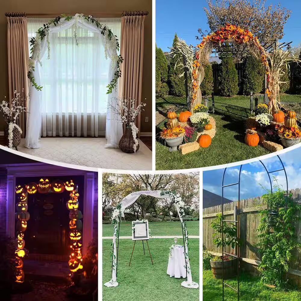 94 In. Metal Garden Arbors Trellis for Climbing Plant Outdoor Wedding Christmas Party Decoration Green