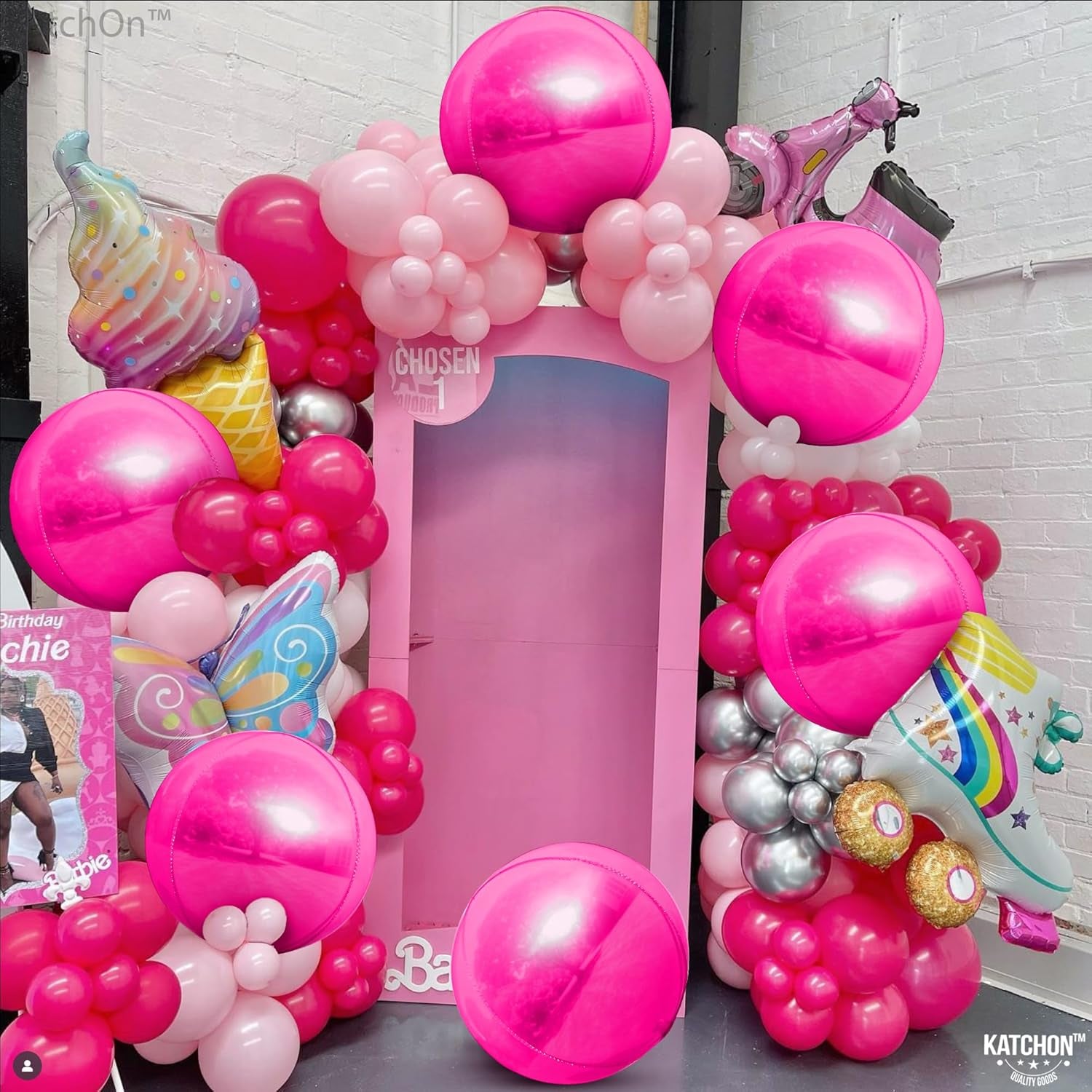 , Big Hot Pink Balloons - 22 Inch Pack of 6 | Hot Pink Foil Balloon for Pink Birthday Decorations, Pink Party Decorations, Gender Reveal | Metallic Balloons for Baby Shower, Bridal
