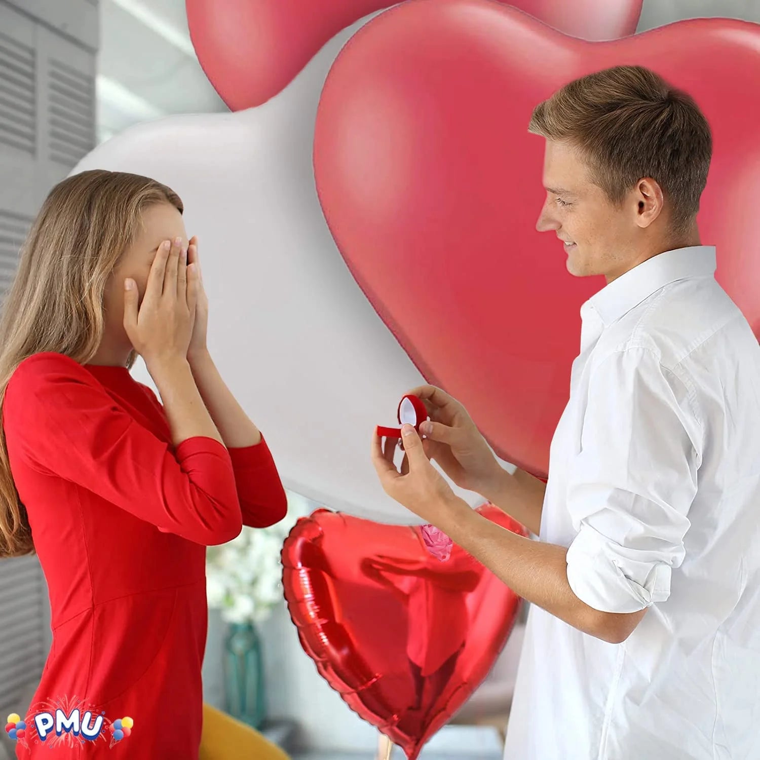Premium Latex Balloons - Jumbo Size Balloons for Birthdays, Wedding Parties, Baby Shower, Indoor & Outdoor Party Events & Decoration Supplies - Made in USA, 36 Inch White Heart, Pkg/4