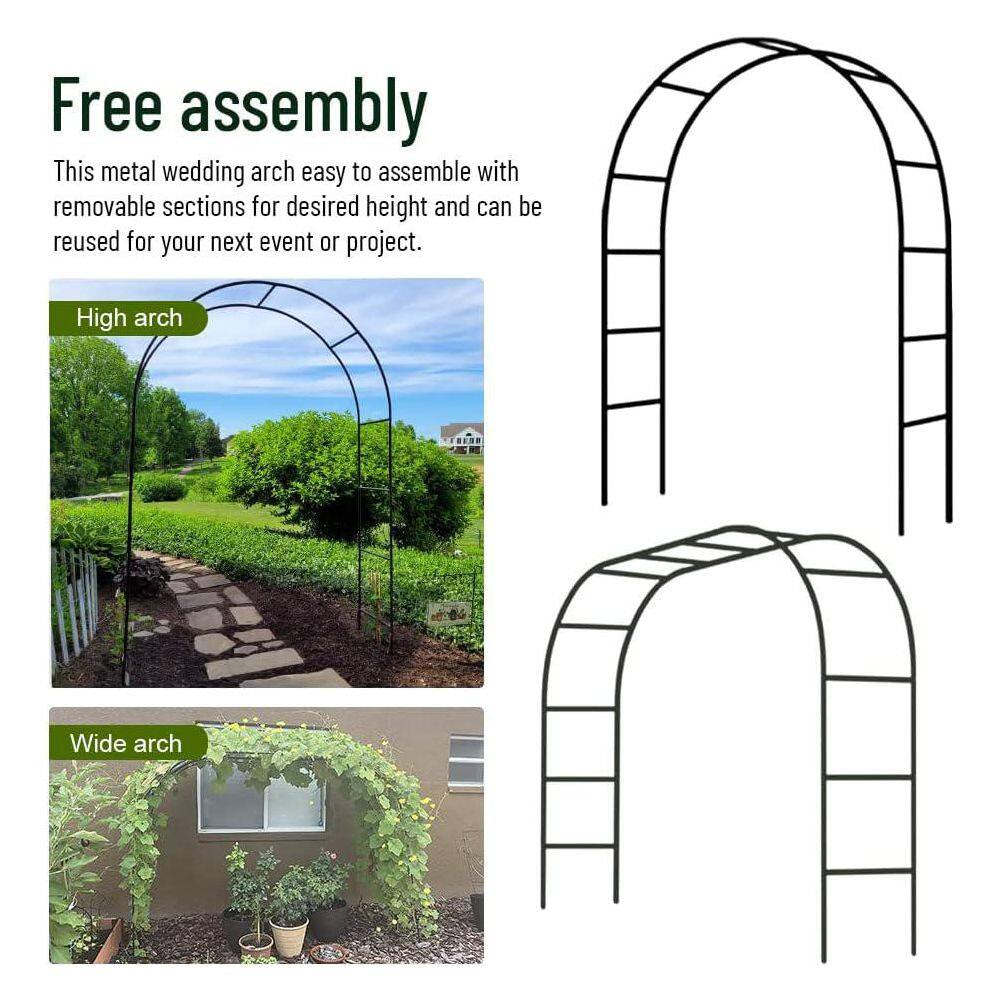 94 In. Metal Garden Arbors Trellis for Climbing Plant Outdoor Wedding Christmas Party Decoration Green