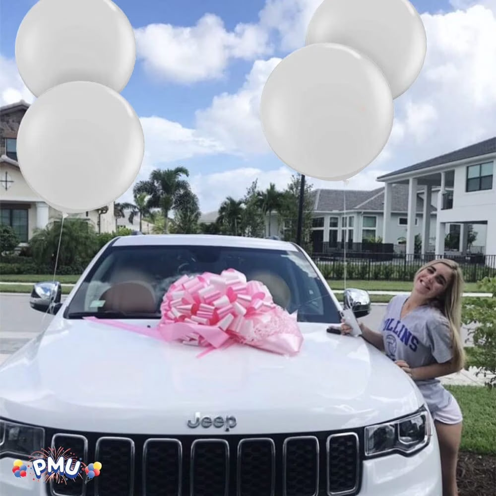 Premium Latex Balloons - Jumbo Size Balloons for Birthdays, Wedding Parties, Baby Shower, Indoor & Outdoor Party Events & Decoration Supplies - Made in USA, 36 Inch Silver, Pkg/4