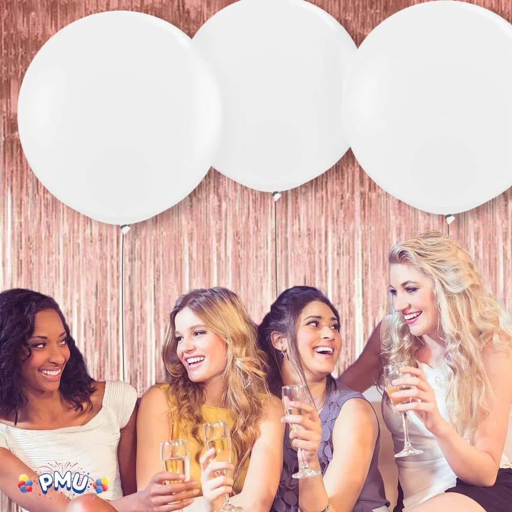 Premium Latex Balloons - Jumbo Size Balloons for Birthdays, Wedding Parties, Baby Shower, Indoor & Outdoor Party Events & Decoration Supplies - Made in USA, 36 Inch Snow White, Pkg/12