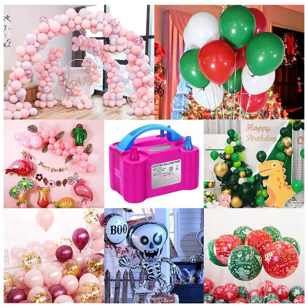 Electric Balloon Pump 110V 600W Air Blower Inflator for Party Decorations with Garland Arch Kit and Accessories