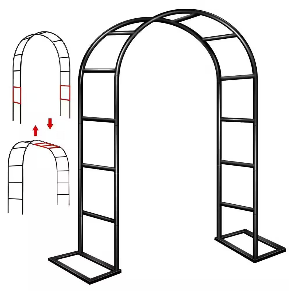 95 In. Metal Garden Arch Trellis for Party Decoration