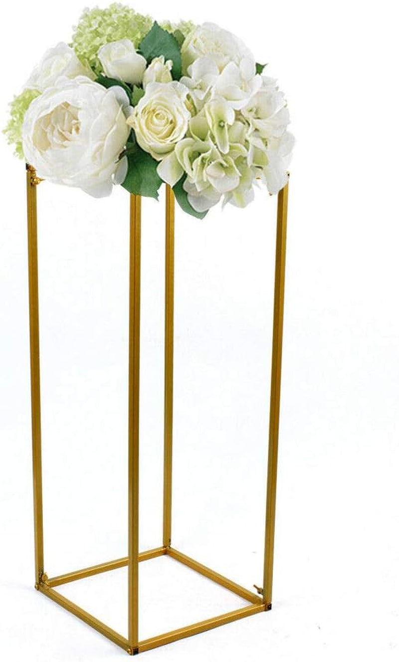 10Pcs Vases for Centerpieces Gold Wedding Flower Stand Wedding Arch Stand Metal Vase Column Stand Geometric Centerpiece Vase (Style3)