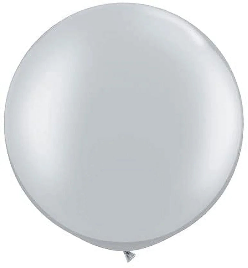 Premium Latex Balloons - Jumbo Size Balloons for Birthdays, Wedding Parties, Baby Shower, Indoor & Outdoor Party Events & Decoration Supplies - Made in USA, 36 Inch Silver, Pkg/12