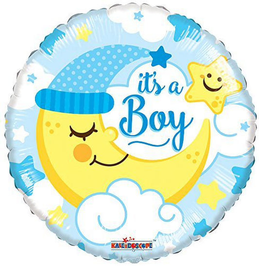 7 Pc Baby Boy Sleeping Moon Balloon Bouquet Party Decoration Welcome Home Star
