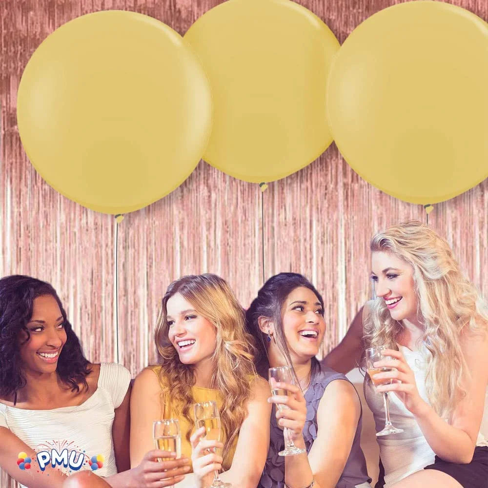 Premium Latex Balloons - Jumbo Size Balloons for Birthdays, Wedding Parties, Baby Shower, Indoor & Outdoor Party Events & Decoration Supplies - Made in USA, 36 Inch Metallic Gold, Pkg/12