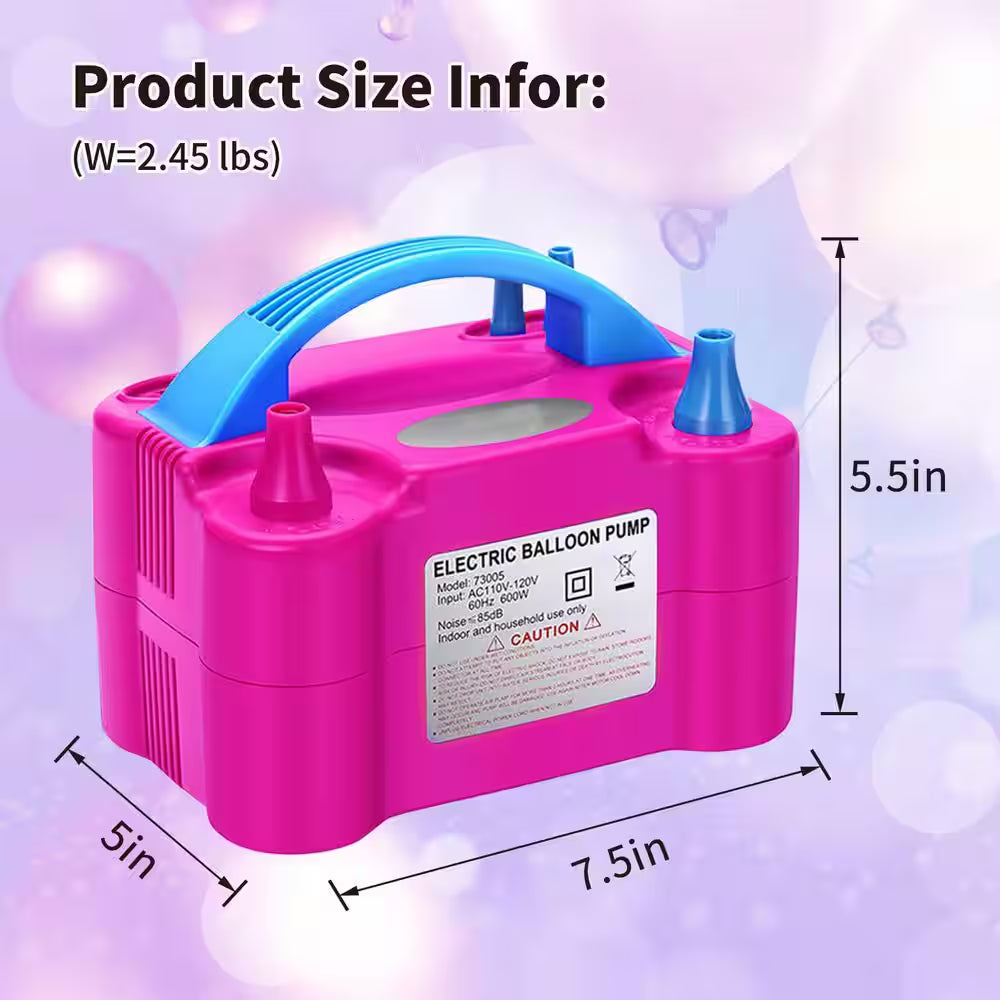 Electric Balloon Pump 110V 600W Air Blower Inflator for Party Decorations with Garland Arch Kit and Accessories