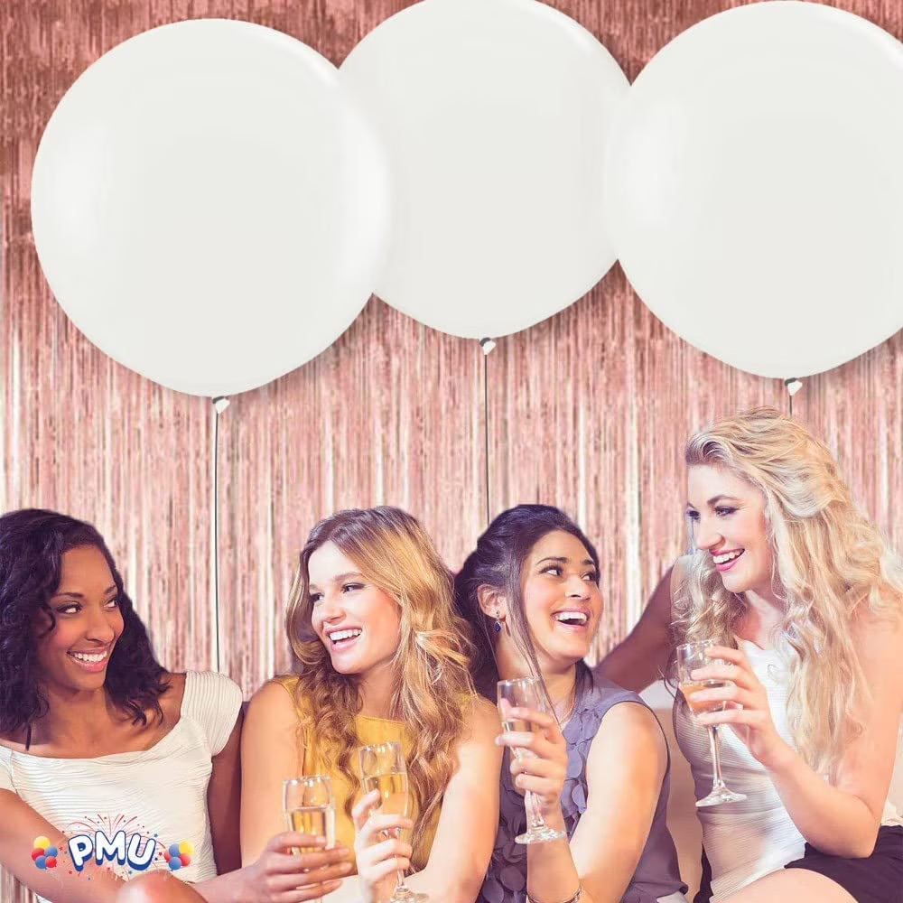 Premium Latex Balloons - Jumbo Size Balloons for Birthdays, Wedding Parties, Baby Shower, Indoor & Outdoor Party Events & Decoration Supplies - Made in USA, 36 Inch Pearl White, Pkg/4