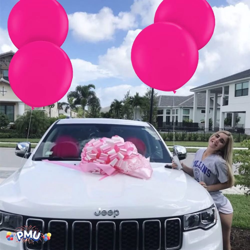 Premium Latex Balloons - Jumbo Size Balloons for Birthdays, Wedding Parties, Baby Shower, Indoor & Outdoor Party Events & Decoration Supplies - Made in USA, 36 Inch Hot Pink, Pkg/6