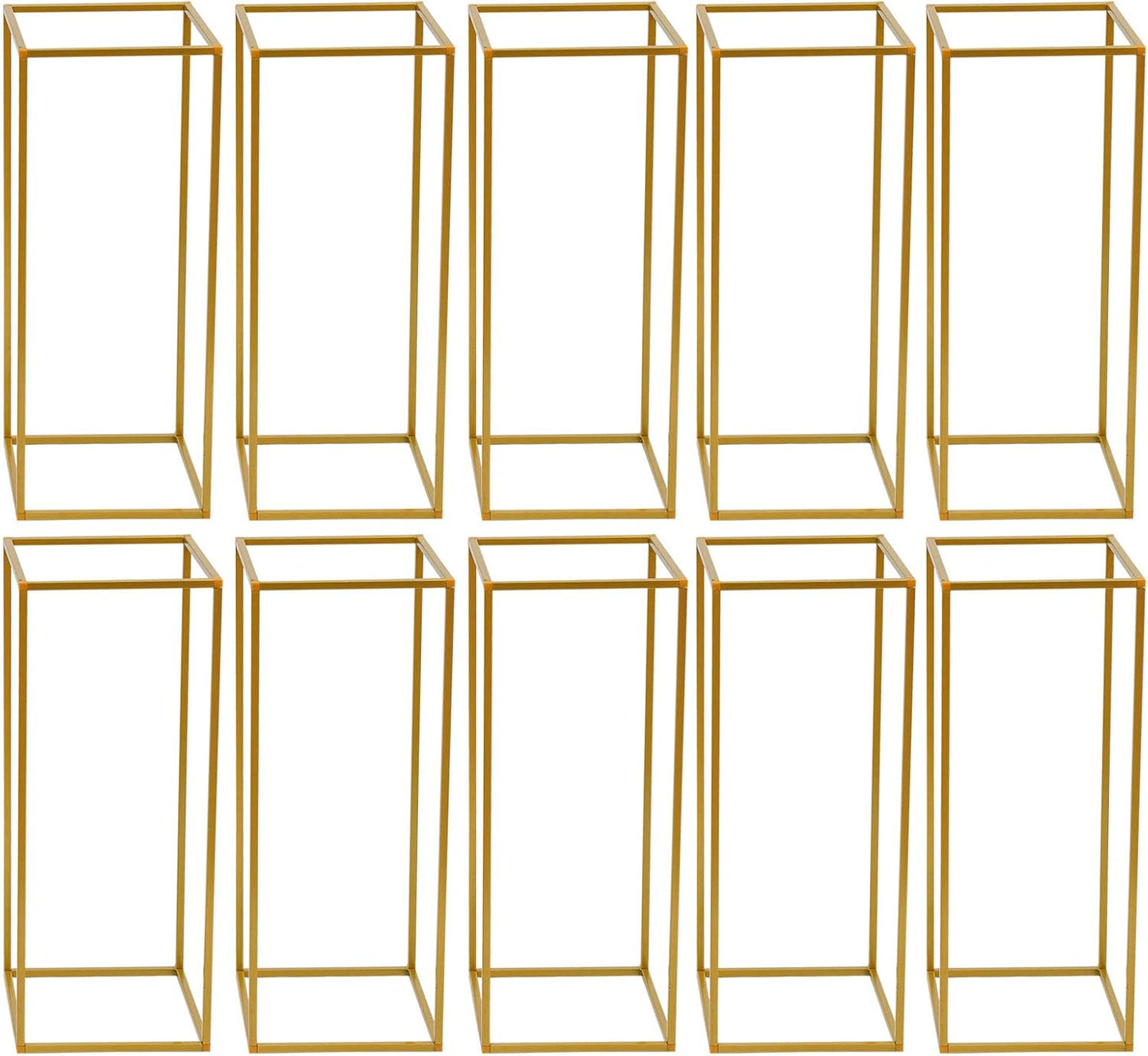 10Pcs Vases for Centerpieces Gold Wedding Flower Stand Wedding Arch Stand Metal Vase Column Stand Geometric Centerpiece Vase (Style3)