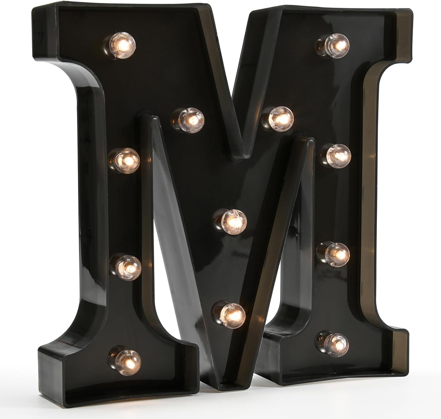 Light up Black Alphabet Marquee Letters Sign LED Marquee Number Lights Sign for Night Light Home Bar Christmas Party Lamp Wedding Birthday Decoration M