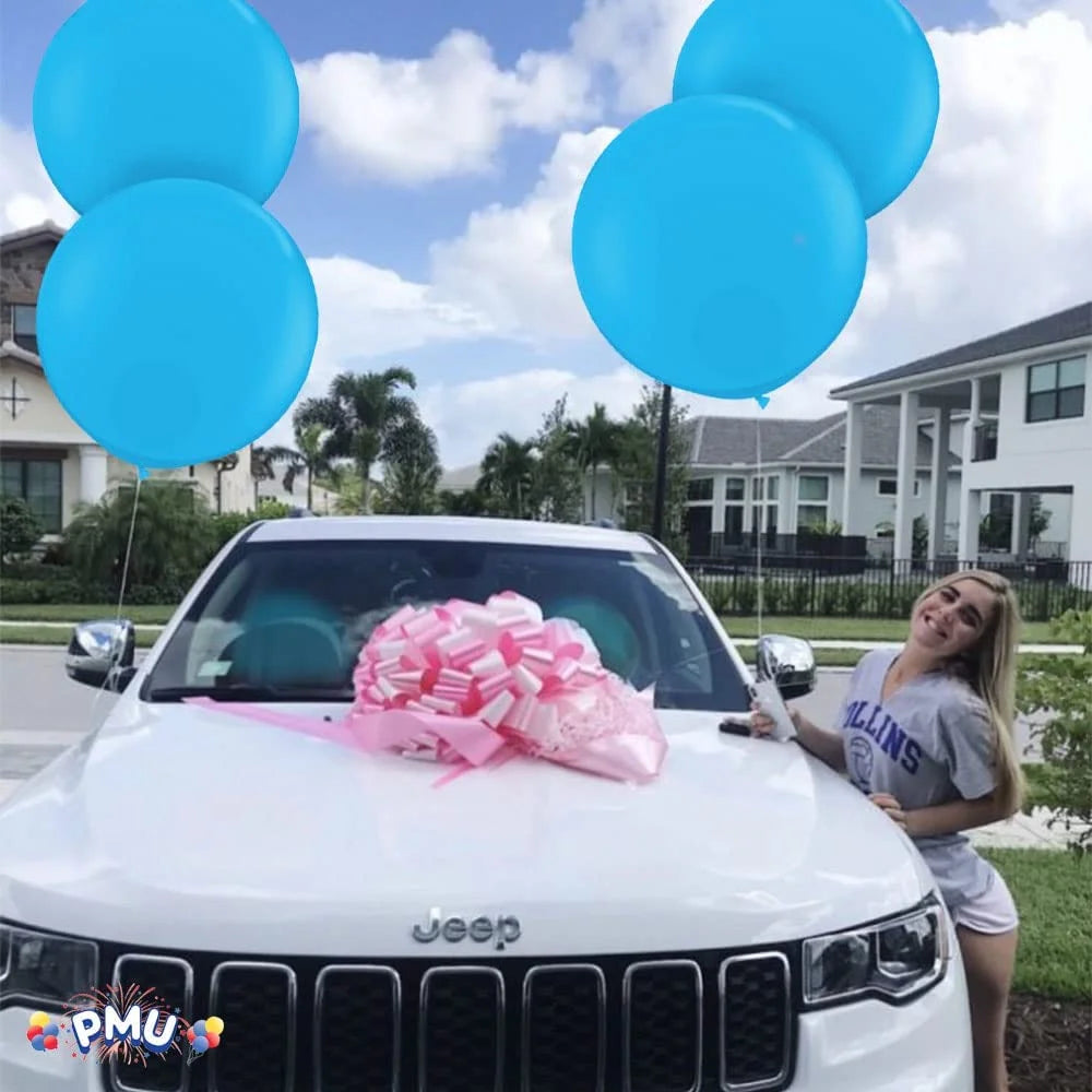 Premium Latex Balloons - Jumbo Size Balloons for Birthdays, Wedding Parties, Baby Shower, Indoor & Outdoor Party Events & Decoration Supplies - Made in USA, 36 Inch Baby Blue, Pkg/2