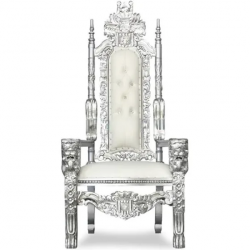 Fauteuil Trône de Roi Argenté