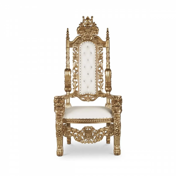Chaise Trône de Roi Dorée