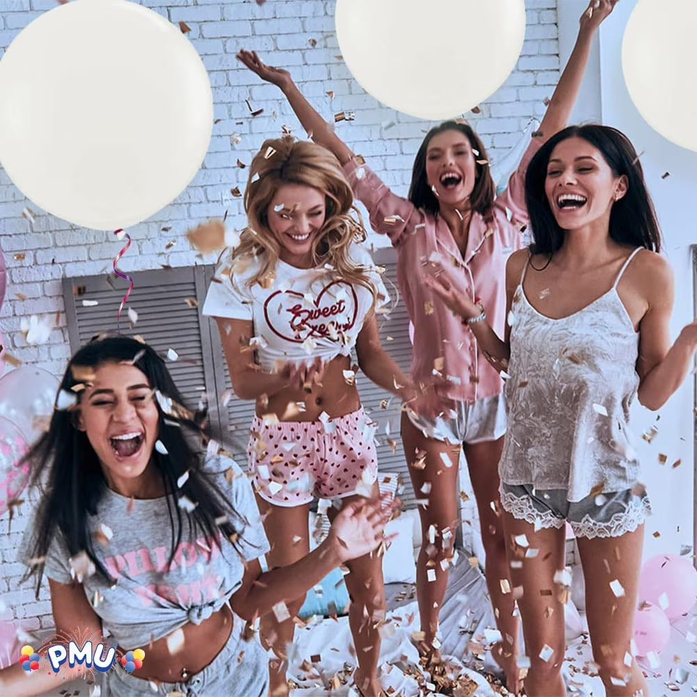 Premium Latex Balloons - Jumbo Size Balloons for Birthdays, Wedding Parties, Baby Shower, Indoor & Outdoor Party Events & Decoration Supplies - Made in USA, 36 Inch Pearl White, Pkg/4