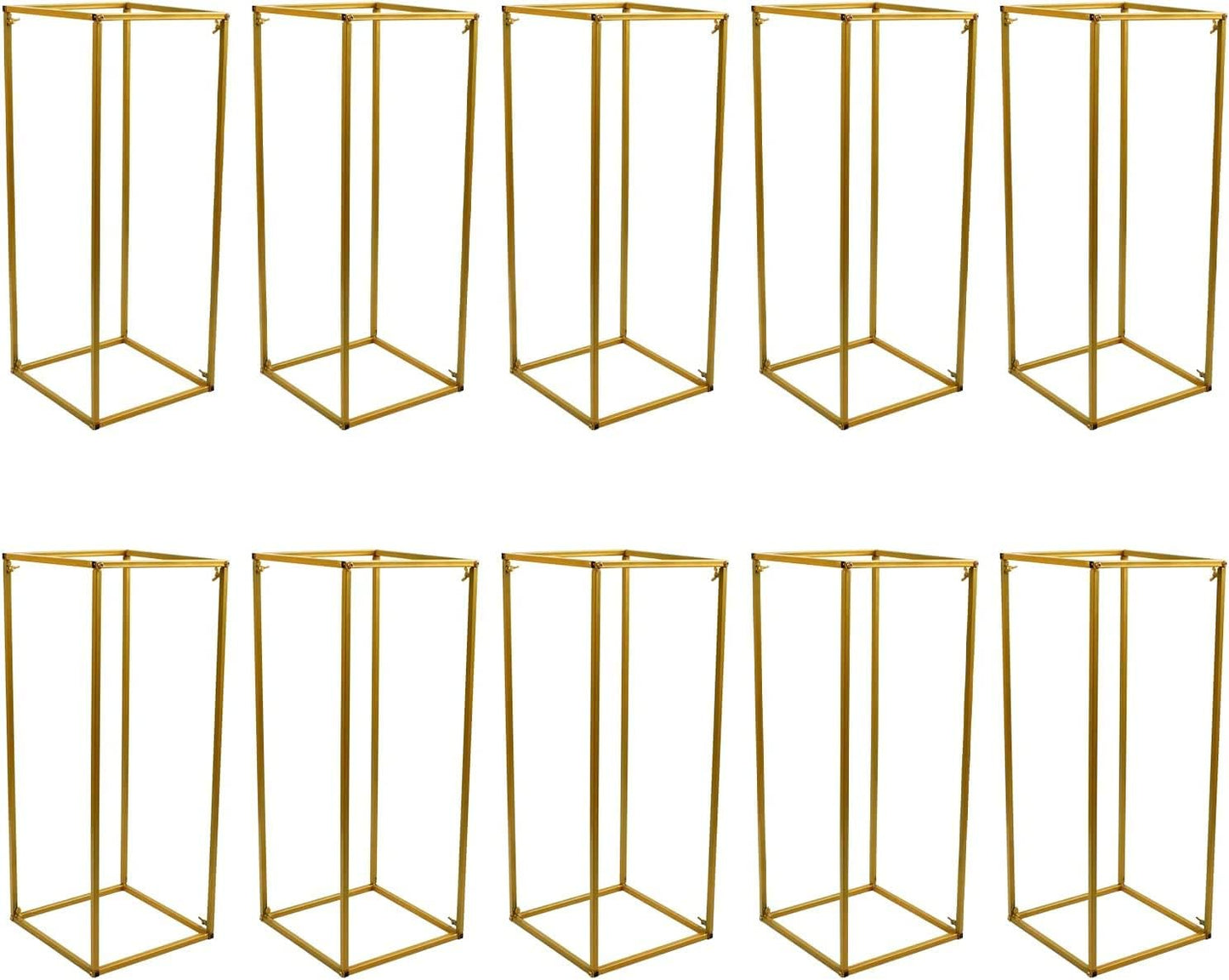 10Pcs Vases for Centerpieces Gold Wedding Flower Stand Wedding Arch Stand Metal Vase Column Stand Geometric Centerpiece Vase (Style3)