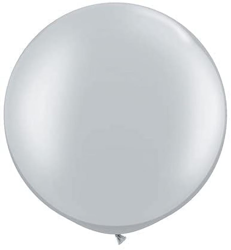 Premium Latex Balloons - Jumbo Size Balloons for Birthdays, Wedding Parties, Baby Shower, Indoor & Outdoor Party Events & Decoration Supplies - Made in USA, 36 Inch Silver, Pkg/4