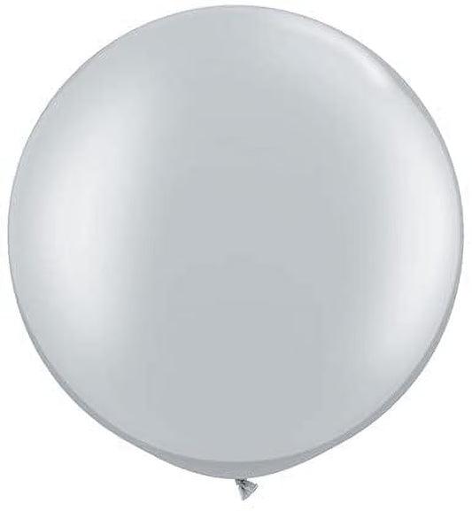 Premium Latex Balloons - Jumbo Size Balloons for Birthdays, Wedding Parties, Baby Shower, Indoor & Outdoor Party Events & Decoration Supplies - Made in USA, 36 Inch Silver, Pkg/4
