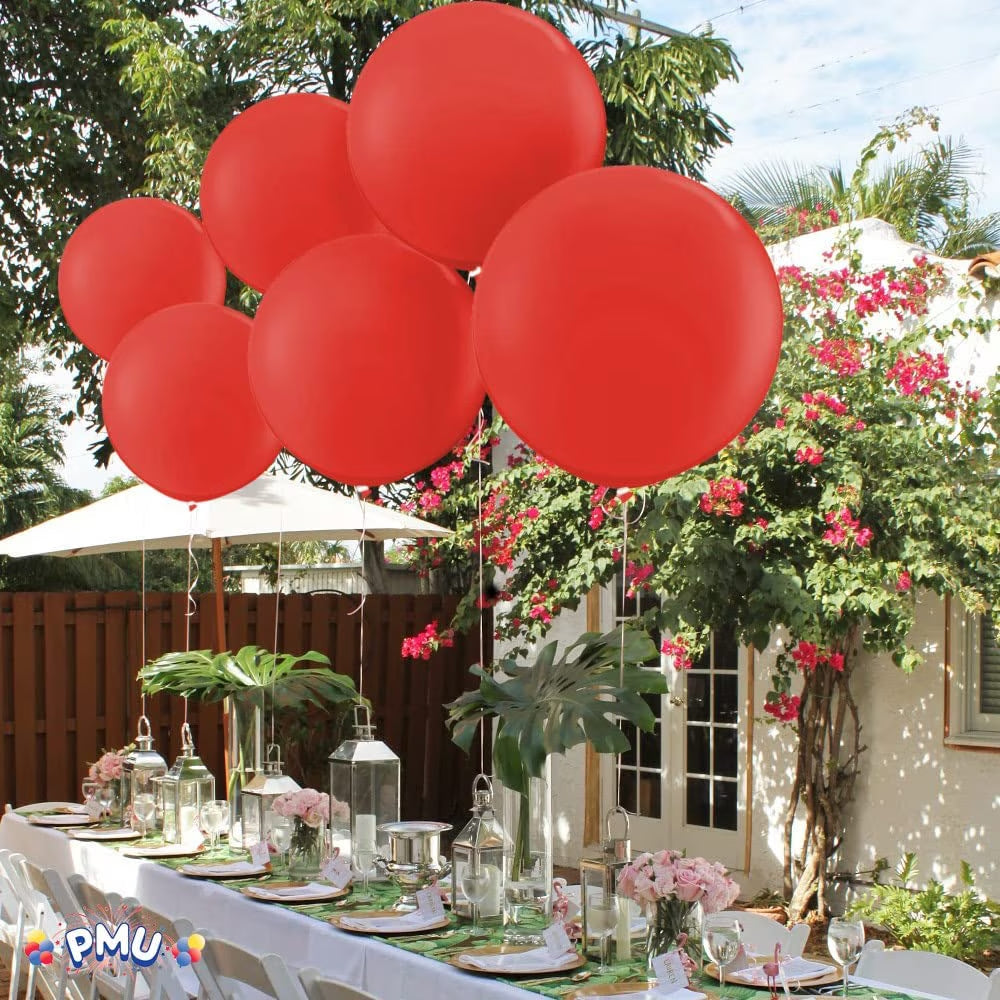 Premium Latex Balloons - Jumbo Size Balloons for Birthdays, Wedding Parties, Baby Shower, Indoor & Outdoor Party Events & Decoration Supplies - Made in USA, 36 Inch Ruby Red, Pkg/2