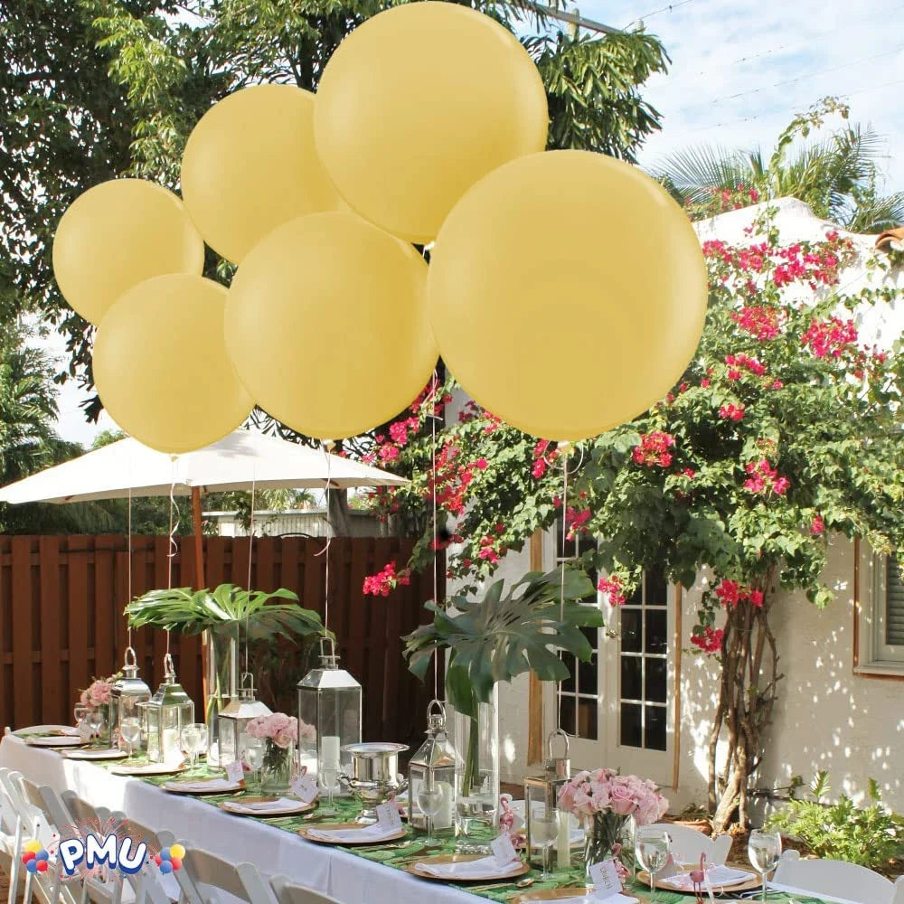Premium Latex Balloons - Jumbo Size Balloons for Birthdays, Wedding Parties, Baby Shower, Indoor & Outdoor Party Events & Decoration Supplies - Made in USA, 36 Inch Metallic Gold, Pkg/12