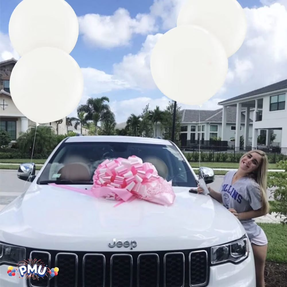 Premium Latex Balloons - Jumbo Size Balloons for Birthdays, Wedding Parties, Baby Shower, Indoor & Outdoor Party Events & Decoration Supplies - Made in USA, 36 Inch Pearl White, Pkg/4