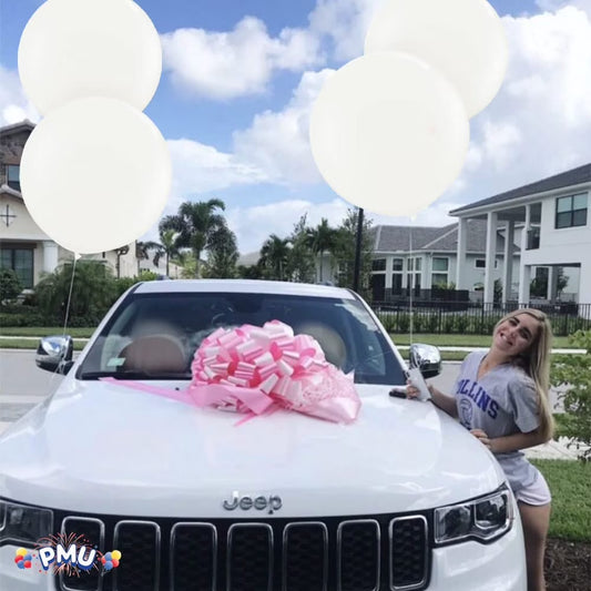 Premium Latex Balloons - Jumbo Size Balloons for Birthdays, Wedding Parties, Baby Shower, Indoor & Outdoor Party Events & Decoration Supplies - Made in USA, 36 Inch Pearl White, Pkg/4