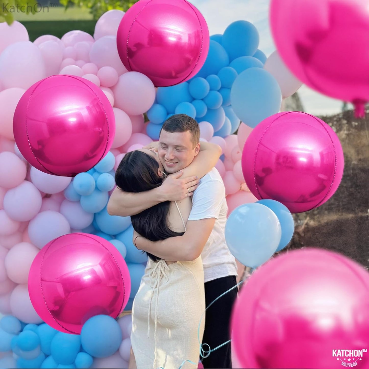 , Big Hot Pink Balloons - 22 Inch Pack of 6 | Hot Pink Foil Balloon for Pink Birthday Decorations, Pink Party Decorations, Gender Reveal | Metallic Balloons for Baby Shower, Bridal