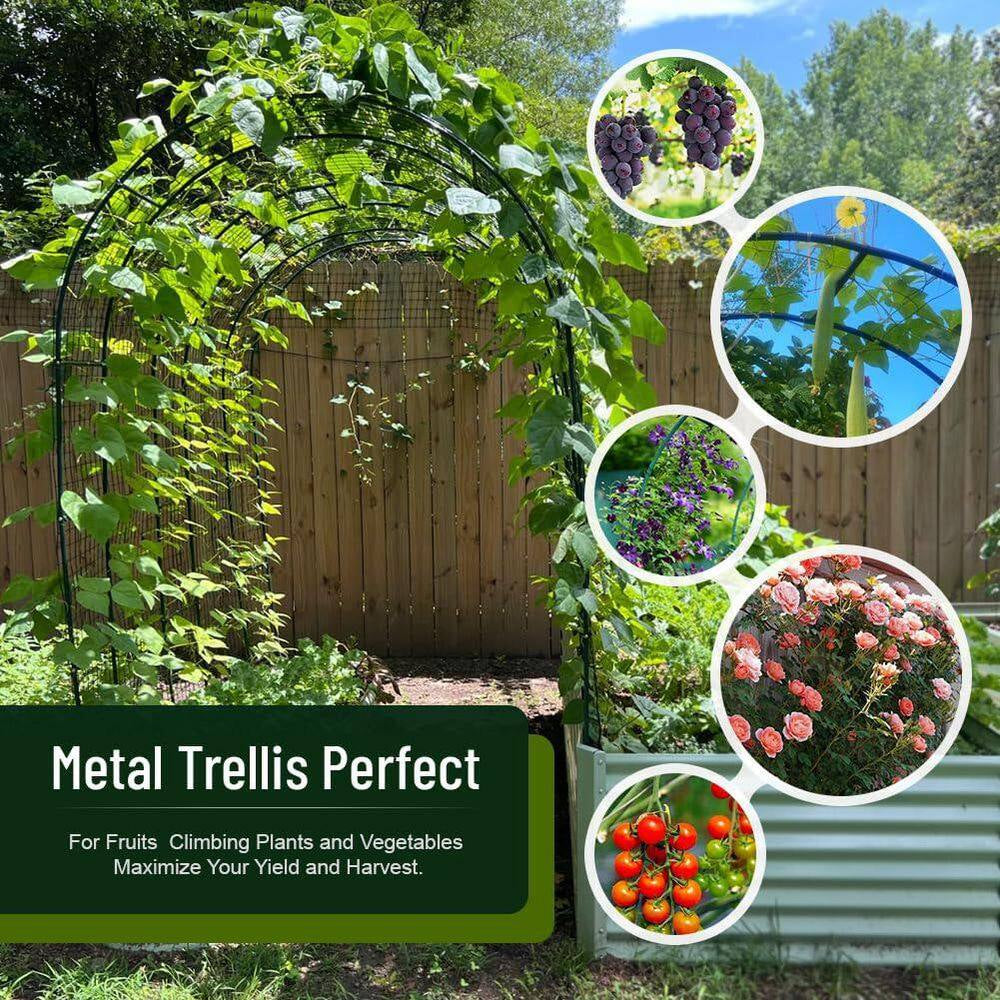94 In. Metal Garden Arbors Trellis for Climbing Plant Outdoor Wedding Christmas Party Decoration Green