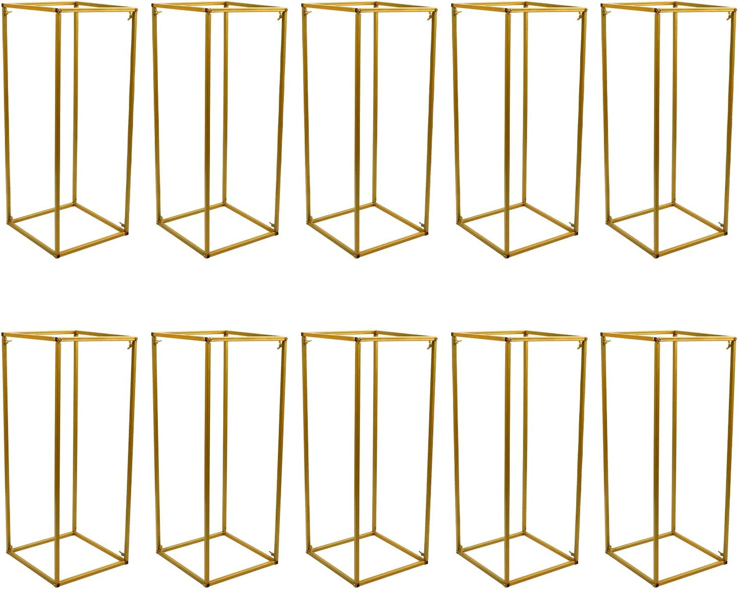 4/10 Pcs Gold Wedding Flower Stand Metal Vase Column Stand Geometric Centerpiece Vase (Style1)