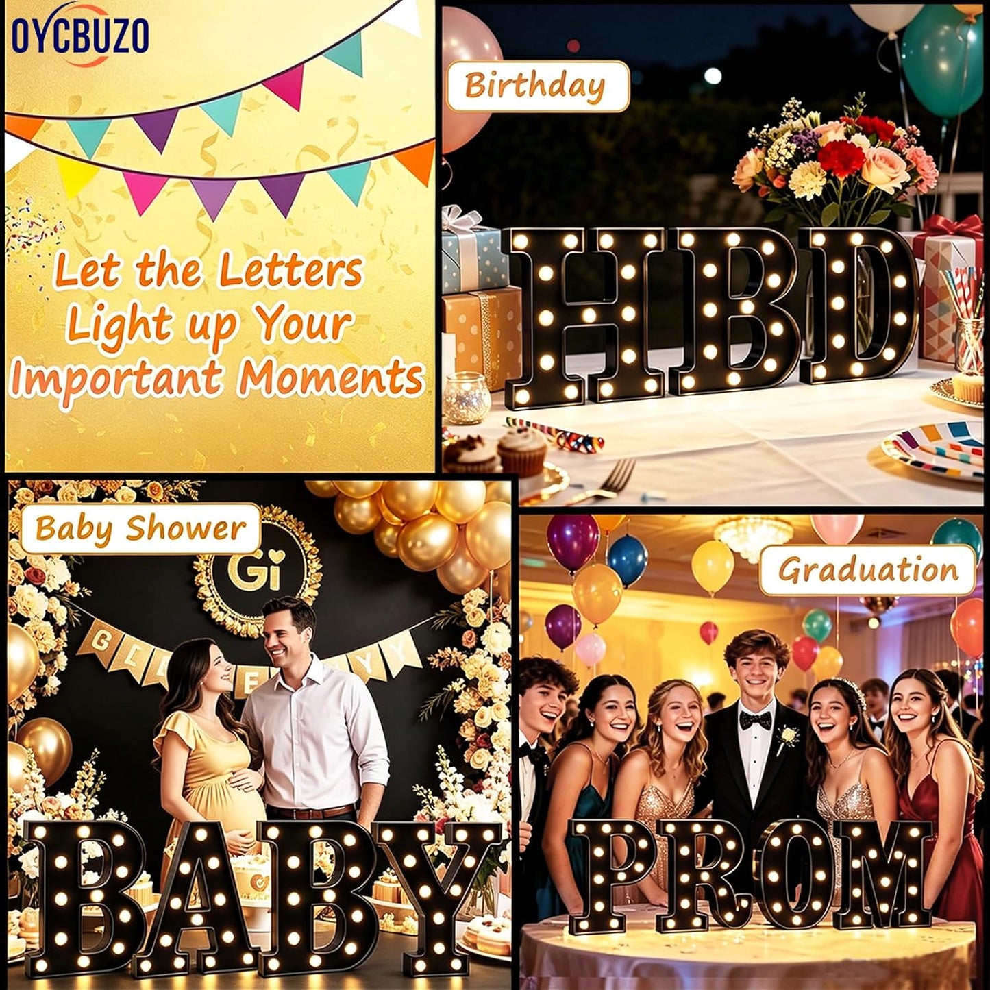 Light up Black Alphabet Marquee Letters Sign LED Marquee Number Lights Sign for Night Light Home Bar Christmas Party Lamp Wedding Birthday Decoration M