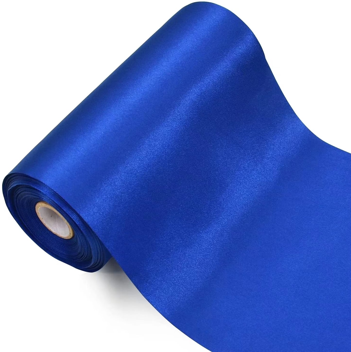6 Inch X 22Yd Wide Royal Blue Satin Ribbon Solid Fabric Large Ribbon for Grand Opening Cutting Ceremony Wedding Birthday Party Decoration Gift Craft Chair Sash Table Car Bows Indoor or Outdoor